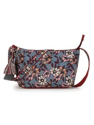 Rangoli Maroon & Multi Polycotton Floral Digital Print Sling Bag 1