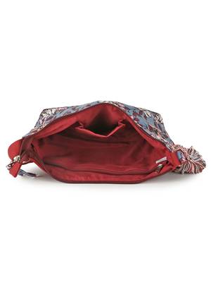 Rangoli Maroon & Multi Polycotton Floral Digital Print Sling Bag 4