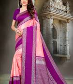 Pink Color Litchi Silk Rich Pallu Saree With Blouse