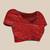 Red embroidered satin saree with blouse