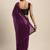 Purple embroidered satin saree with blouse
