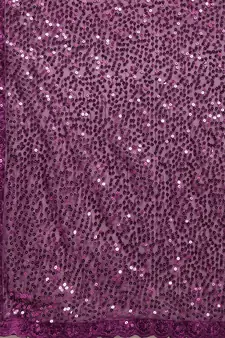 Purple embroidered satin saree with blouse