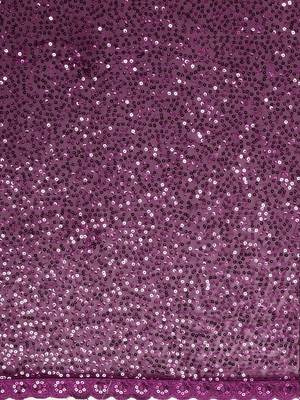 Purple embroidered satin saree with blouse 4