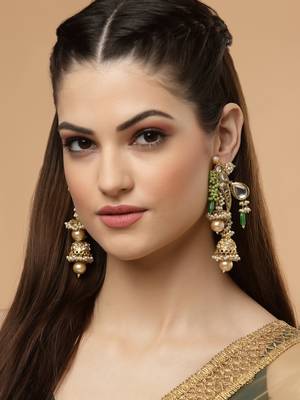 Green pearl earrings 1