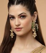 Green pearl earrings
