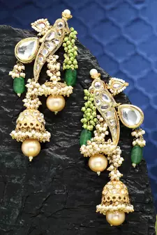 Green pearl earrings