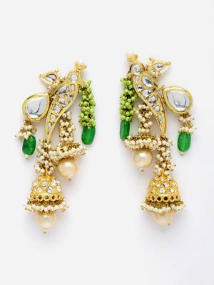 Green pearl earrings 3
