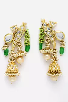 Green pearl earrings