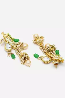Green pearl earrings