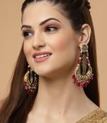 Green pearl earrings