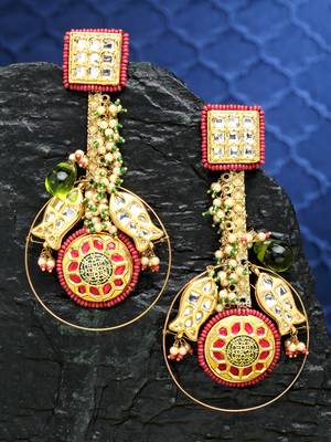 Red pearl earrings 2