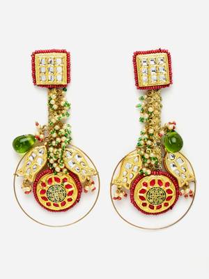 Red pearl earrings 3
