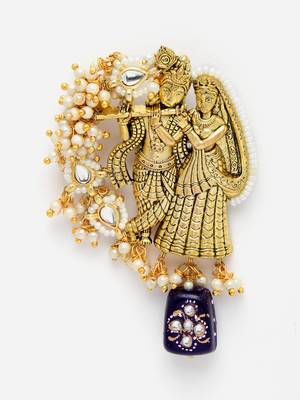 Blue pearl brooch 3