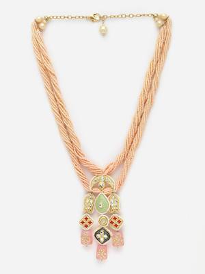 Peach pearl necklaces 3