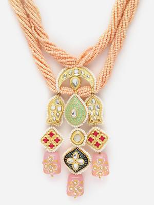 Peach pearl necklaces 4