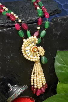 Red pearl necklaces