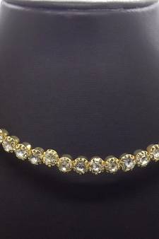 Gold cz necklace choker