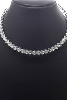 Silver cz necklace choker