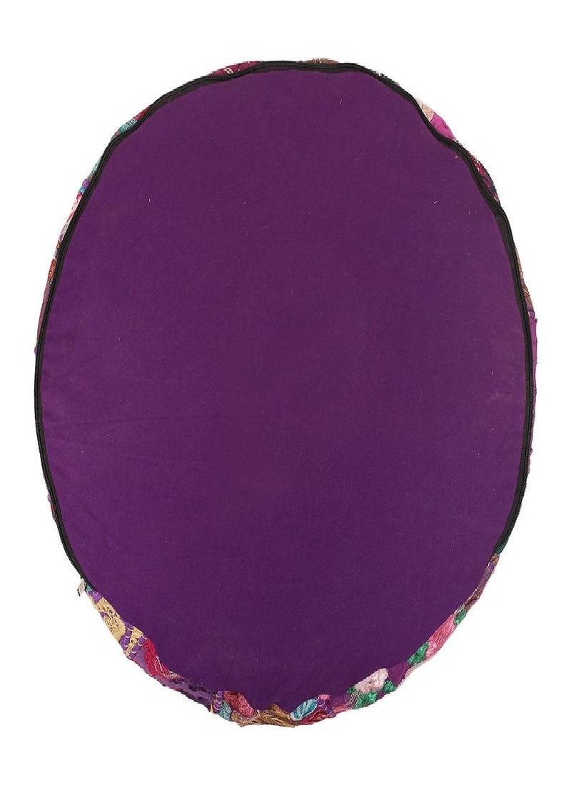 Indian  Round Ottoman Pouf Cover Bean Bag Footstool Pillow Boho Vintage Hand Embroidered Footstool Floor Seat #YG196