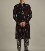 Maroon Pastel Floral Printed Kurta Set