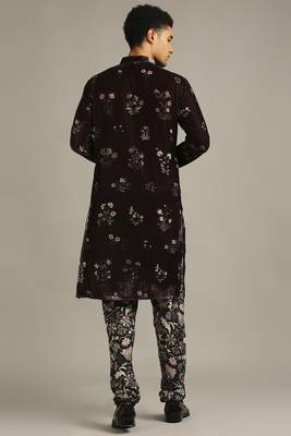 Maroon Pastel Floral Printed Kurta Set 4
