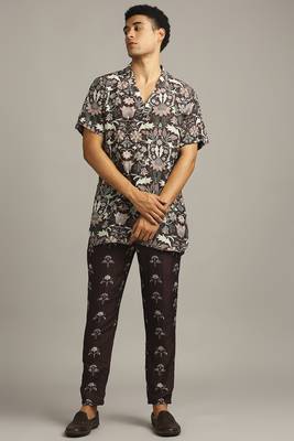 Wine Pastel Floral Printed Co-Ord Set 1