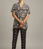 Wine Pastel Floral Printed Co-Ord Set