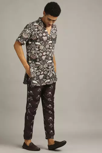 Wine Pastel Floral Printed Co-Ord Set
