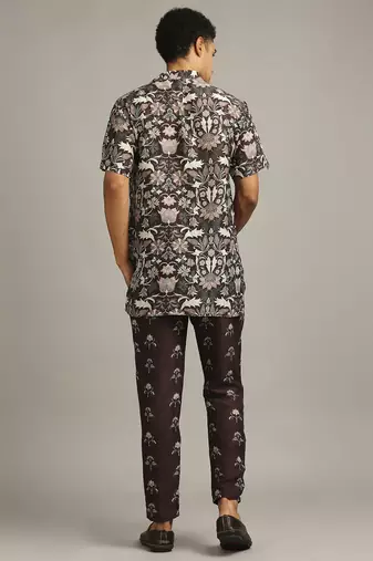 Wine Pastel Floral Printed Co-Ord Set