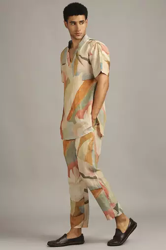 Multi Colour Conversational Printed Co-Ord Set