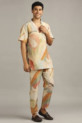 Multi Colour Conversational Printed Co-Ord Set 4