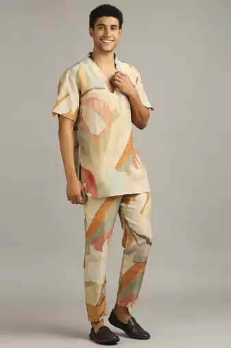 Multi Colour Conversational Printed Co-Ord Set