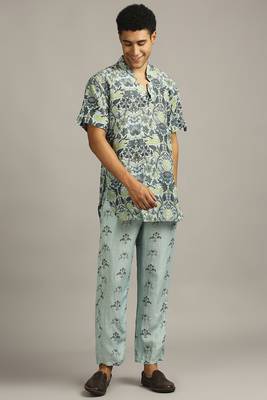 Turquoise Pastel Floral Printed Co-Ord Set 2