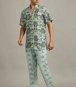 Turquoise Pastel Floral Printed Co-Ord Set