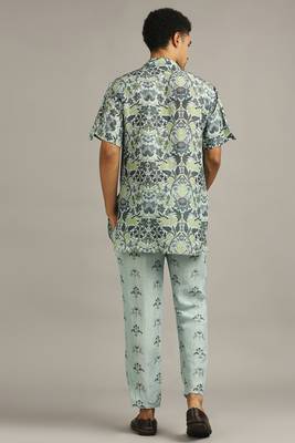 Turquoise Pastel Floral Printed Co-Ord Set 3