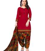 Women's Crepe  Printed Unstitched Salwar Suit Material(Free Size)