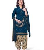 Women's Crepe  Printed Unstitched Salwar Suit Material(Free Size)