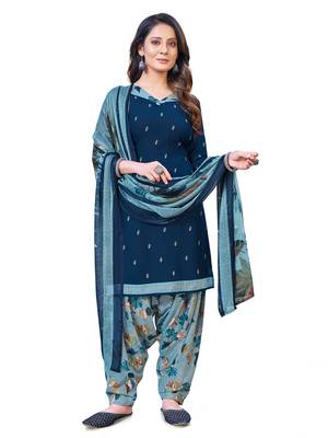 Women's Crepe  Printed Unstitched Salwar Suit Material(Free Size) 1