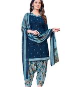 Women's Crepe  Printed Unstitched Salwar Suit Material(Free Size)