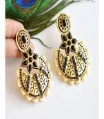 Matte finish black bali earrings dj07643