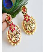 Matte finish multi pinkamethyst bali earrings dj07644