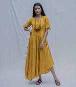 Bias Dress In Mustard