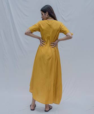 Bias Dress In Mustard 4