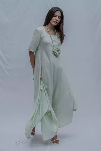 Bias Dress In Mint Green