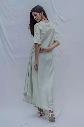 Bias Dress In Mint Green