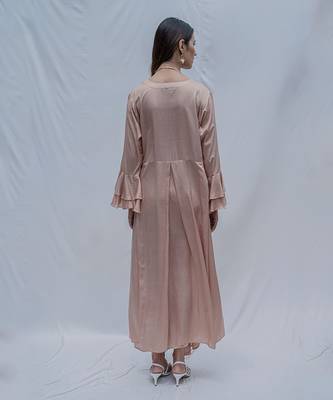 Asymetric Dress In Rose Gold 2