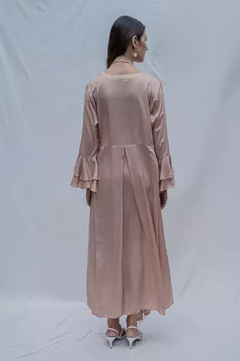 Asymetric Dress In Rose Gold
