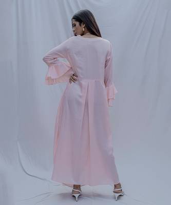Asymetric Dress In Peach 2