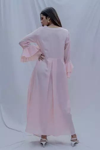 Asymetric Dress In Peach