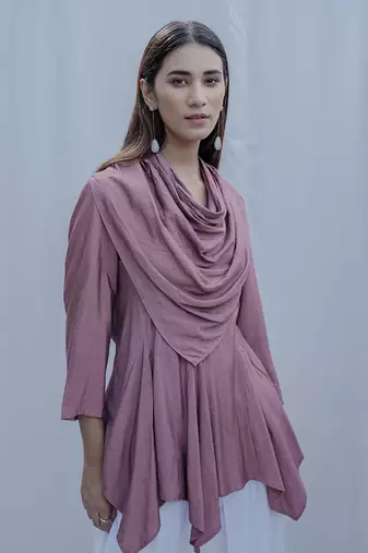 Dream Cowl Top in Mauve